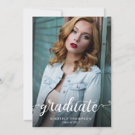 Graduation Moderne Faire-part de script photo