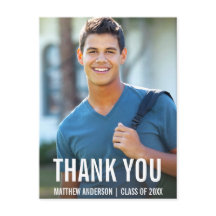 Graduation Moderne Merci photo carte postale BWB