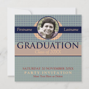 Graduation moderne rétro avec invitation photo