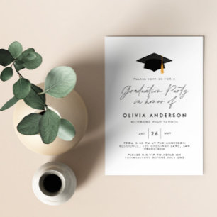 graduation moderne simple élégant invitation de pa