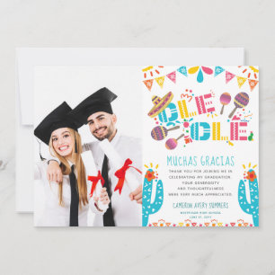 Graduation Muchas Gracias Fiesta Carte de remercie