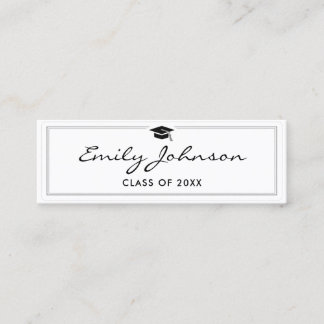 Graduation Name Card - Elegant Classic Insert Card Telefonnummerkarte
