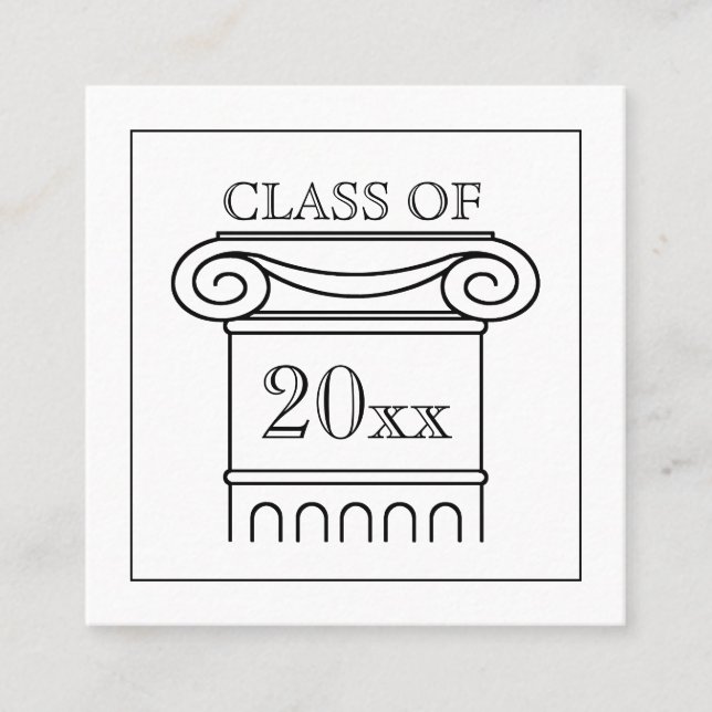 Graduation Name Card Insert  Announcement - White Telefonnummerkarte (Vorderseite)