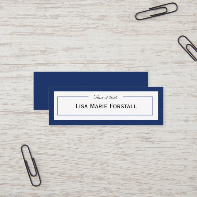 Graduation Name Card Mini Visitenkarte (Vorderseite/Rückseite Beispiel)
