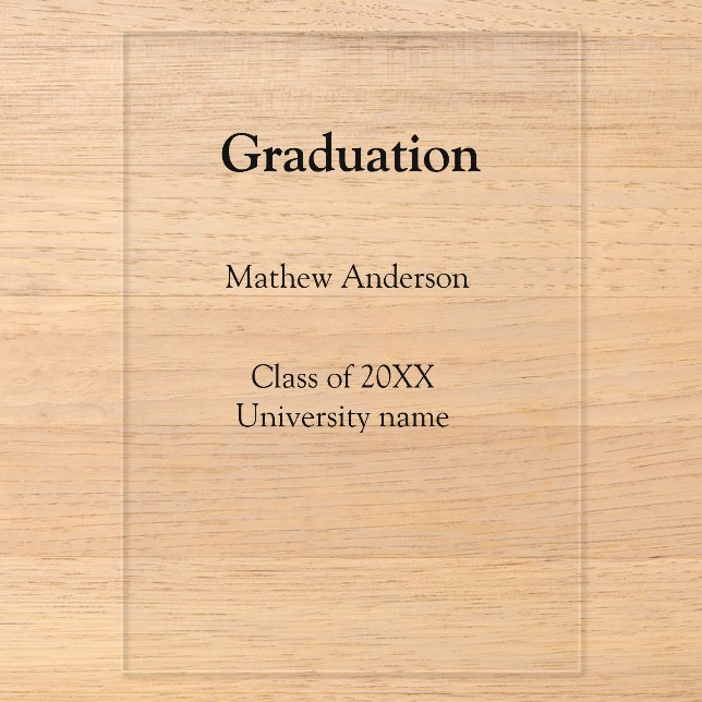 Graduation name class of 20XX university name simp Acryleinladungen (Vorderseite)
