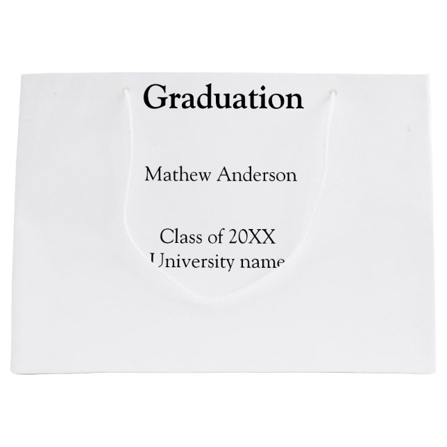 Graduation name class of 20XX university name simp Große Geschenktüte (Vorderseite)