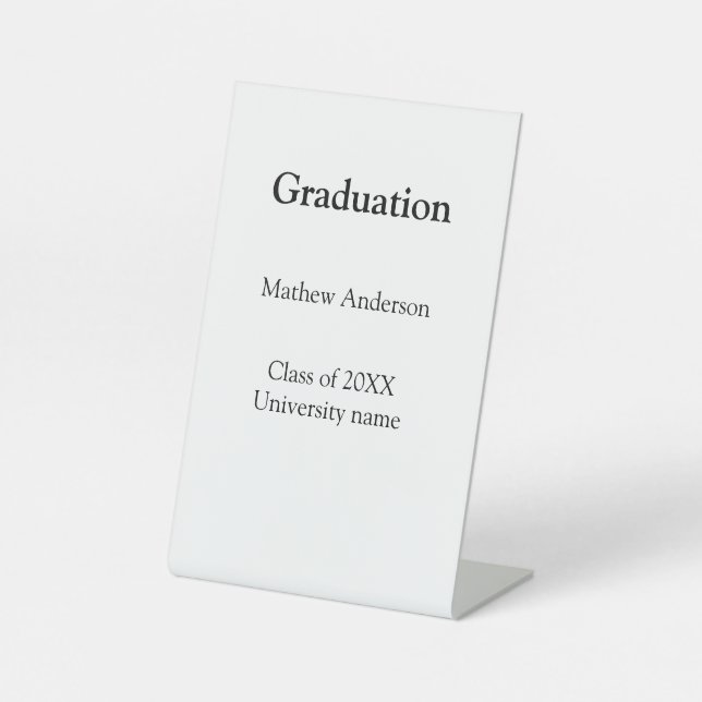 Graduation name class of 20XX university name simp Sockelschild (Vorderseite)