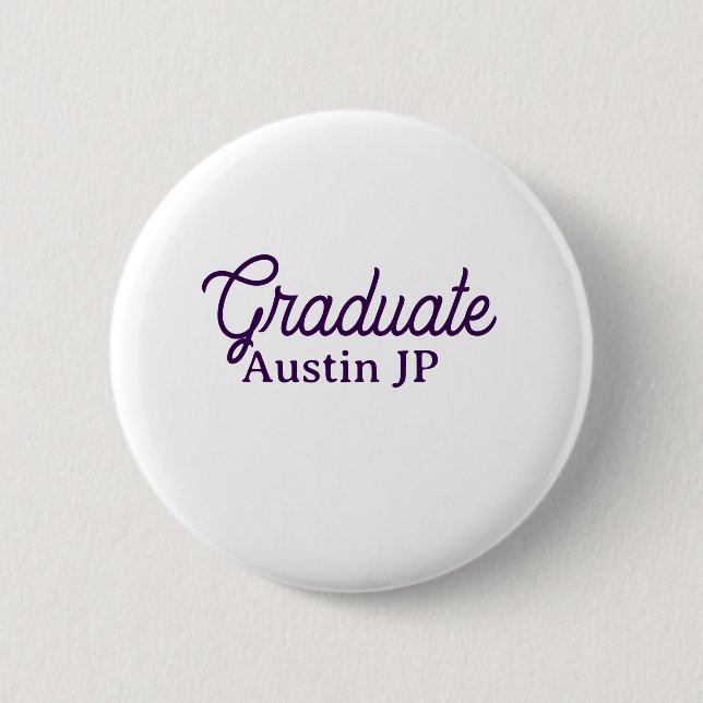 Graduation name purple simple minimal stylish call button (Vorderseite)