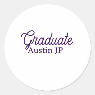 Graduation name purple simple minimal stylish call runder aufkleber