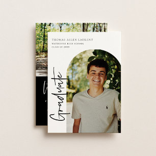 Graduation par script Cadre Arché Photo Invitation