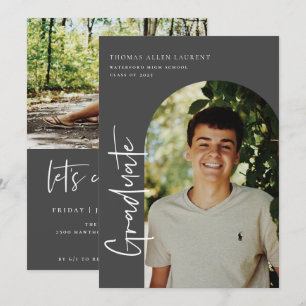 Graduation par script Cadre Arché Photo Invitation