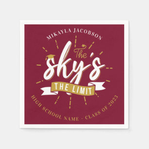 Graduation Party 2025 Burgund Grad Papier Serviette