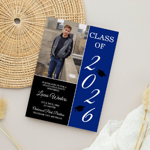 Graduation Party 2025 Grad Hat Blue Einladung