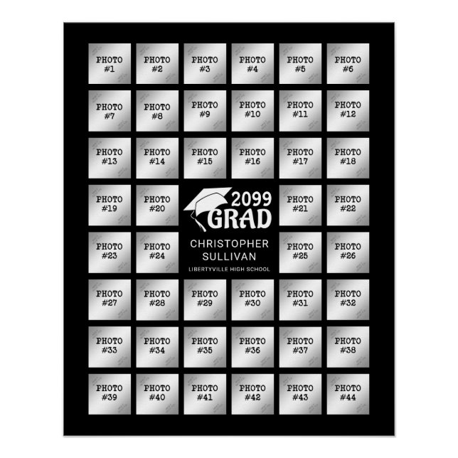 Graduation Party 44 Foto Collage Party Display Poster (Vorderseite)