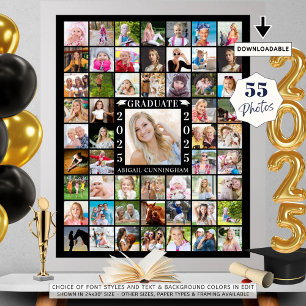 Graduation Party 55 FotoCollage Personalisiert Poster