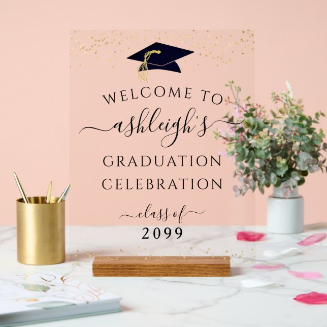 Graduation Party Black Gold Welcome (Mariage)