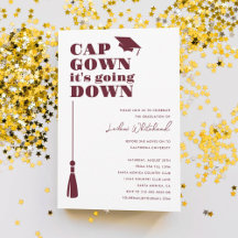 Graduation Party Cap Gown es geht nach Burgund