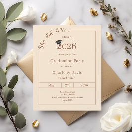 Graduation party champagne She did it invitation