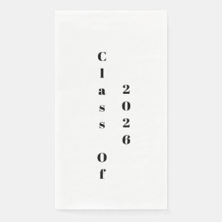 Graduation Party Class Of 2026  Black White Serviette