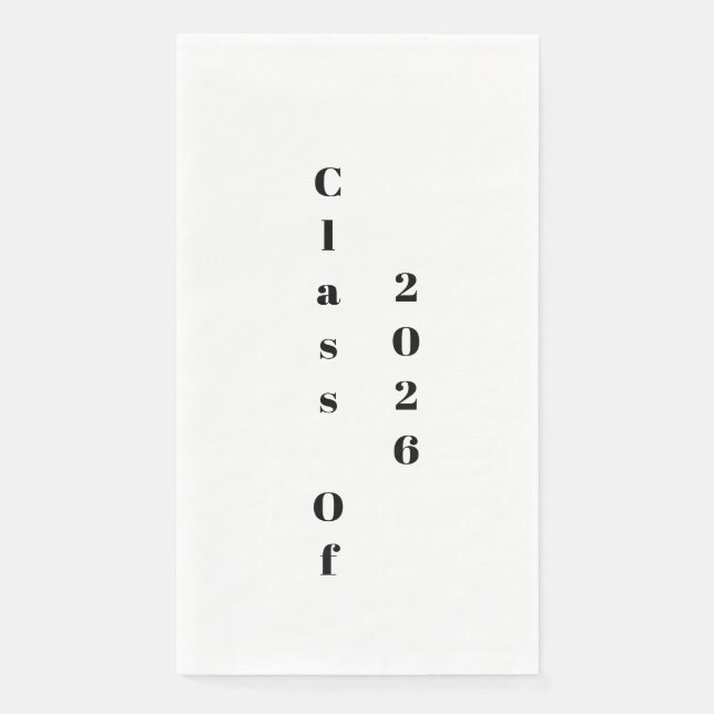 Graduation Party Class Of 2026  Black White Serviette (Vorderseite)