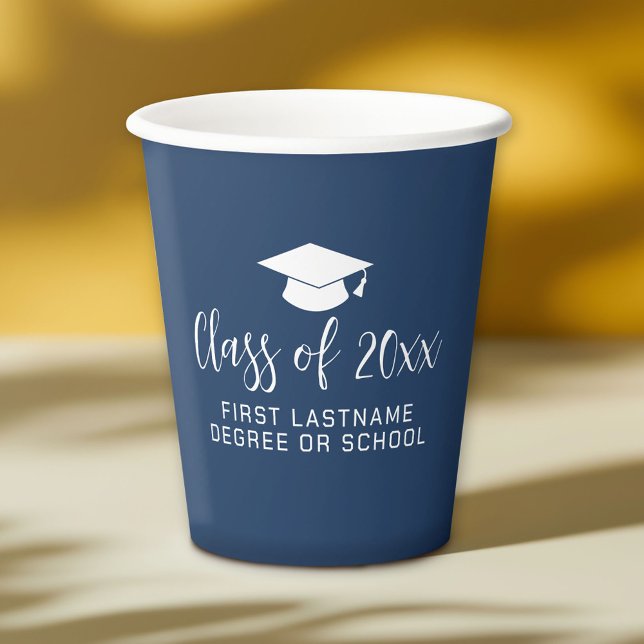 Graduation Party Class of Graduation Cap Name Mari Pappbecher (Personalized Paper Cups)