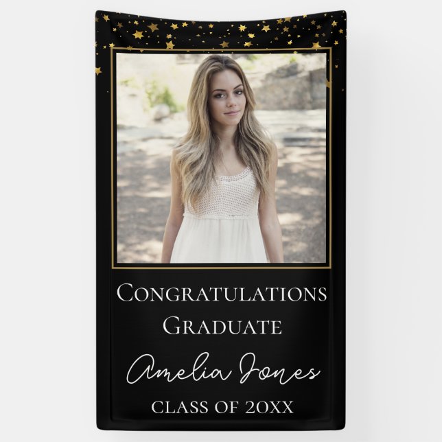 Graduation Party Custom Foto Feier Banner (Vertikal)
