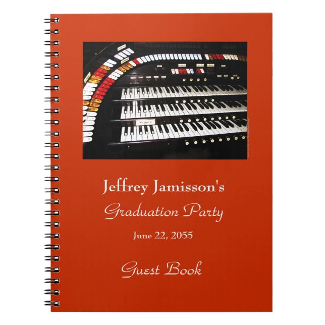 Graduation Party Gästebuch, antike Orgel Notizblock (Vorderseite)
