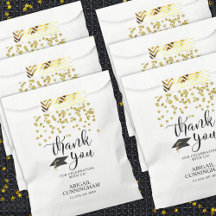 Graduation Party Gold Confetti Script DANK