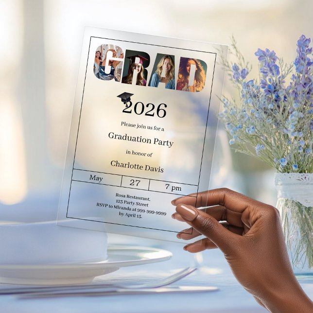Graduation party grad photo luxury acryleinladungen (Von Creator hochgeladen)
