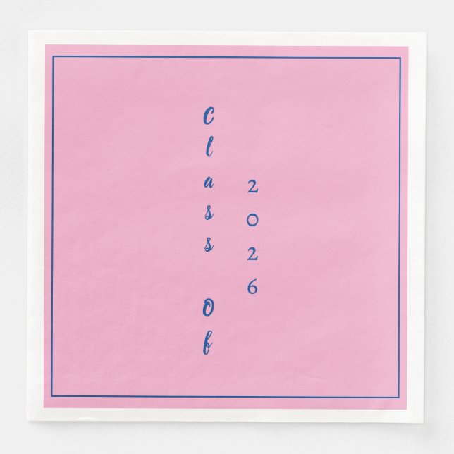 Graduation Party Graduate Class Of 2026 Pink Serviette (Vorderseite)