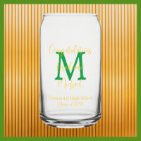 Graduation Party Green Monogramme Gold Nom
