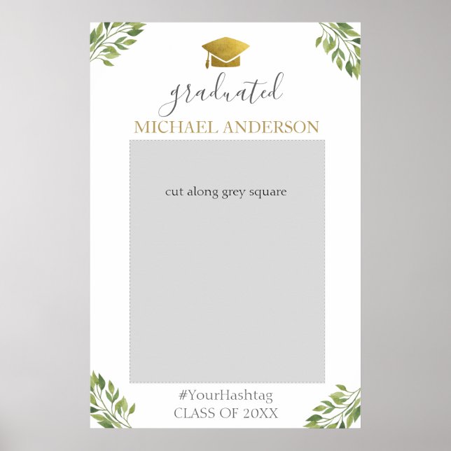 Graduation Party Greenerity Foto Stand Frame Poster (Vorne)
