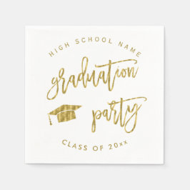 Graduation Party Imitats Gold Class Cocktail Serviette