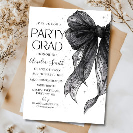 Graduation Party Invitation Black Bow Graduation A Einladung