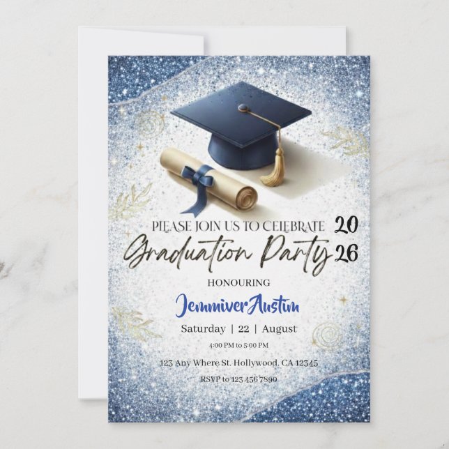 Graduation Party Invitation  Einladung (Vorderseite)
