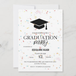 Graduation Party Invitation Elegant Gold Editable  Einladung