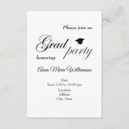 Graduation Party Invitation enclosure card Begleitkarte