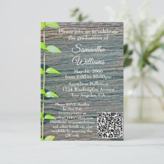 Graduation Party Invitation, Rustic Boards Card Karte