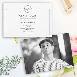 Graduation Party Invitation simple noir et blanc