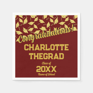 Graduation Party liefert Personalisiertes Maroon G Serviette