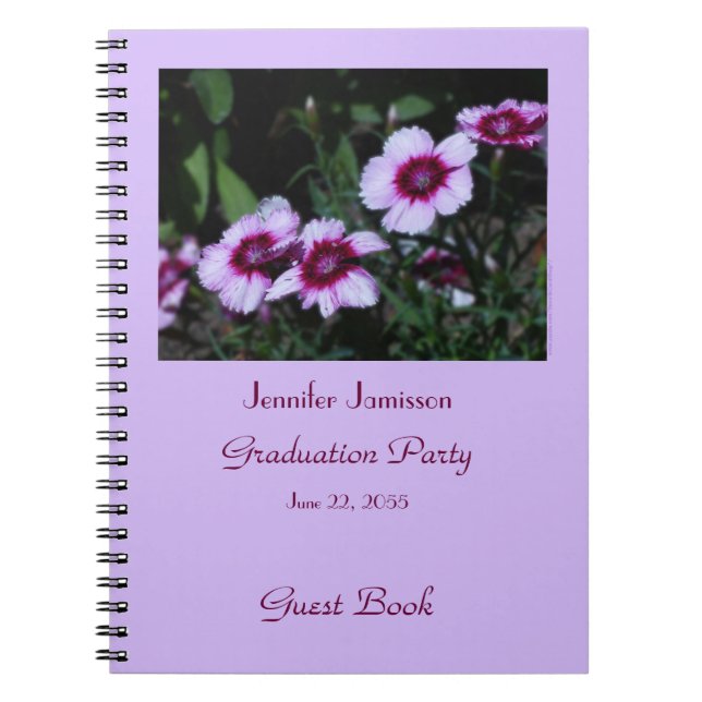 Graduation Party Livre d'invité, Purple Flowers sp (Devant)