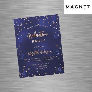 Graduation Party Marine blaue goldene Sterne Jahr  Magneteinladung