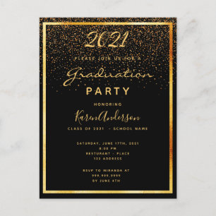 Graduation party or noir invitation