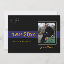 Graduation Party Photo Blue Invitation