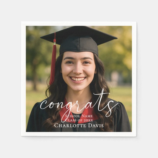 Graduation party photo script congrats serviette (Vorderseite)