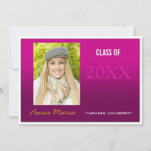 Graduation Party Pink Photo Invitation
