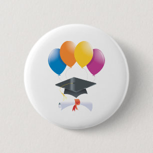 Graduation Party Pins Balloons Diploma Cap Button