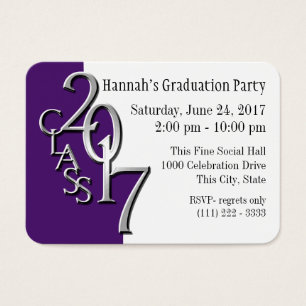 Graduation Party Purple Photo Insert Card 2017