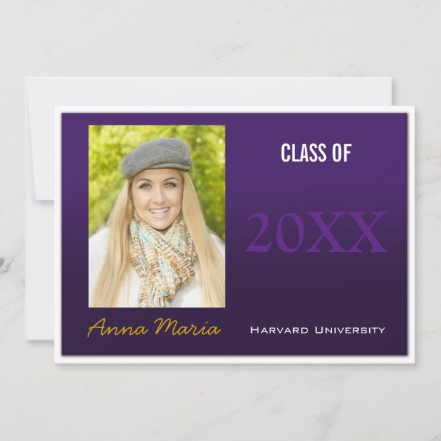 Graduation Party Purple Photo Invitation (Devant)