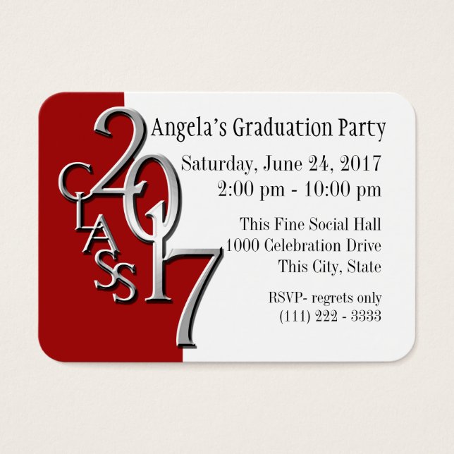 Graduation Party Red Foto Insert Card 2017 (Vorderseite)